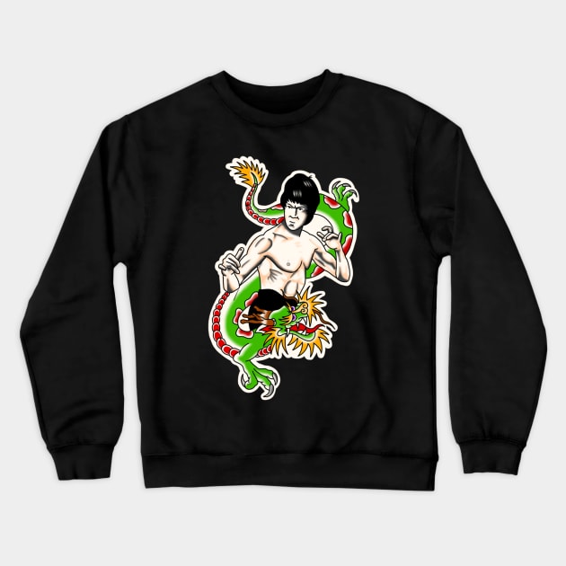 Bruce Lee Dragon Tattoo Crewneck Sweatshirt by rafaelwolf